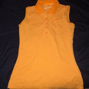 Nike Orange Sleeveless Golf Polo